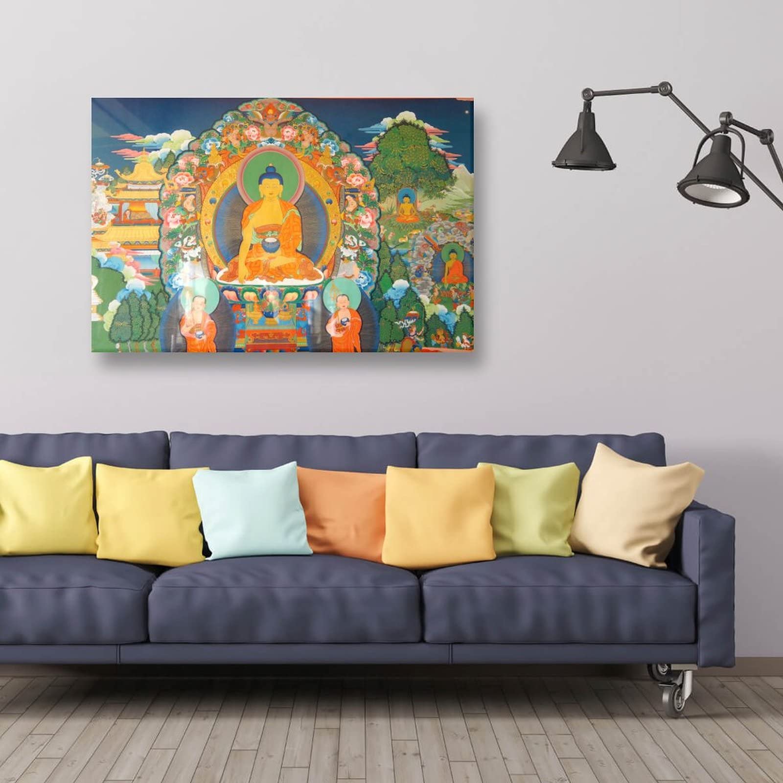 Puro Land Buddismo Religione Meditazione Poster Buddha Bodhisattva Decorazione per la casa Poster arte da parete camera da letto decorativa estetica 40 x 60 cm