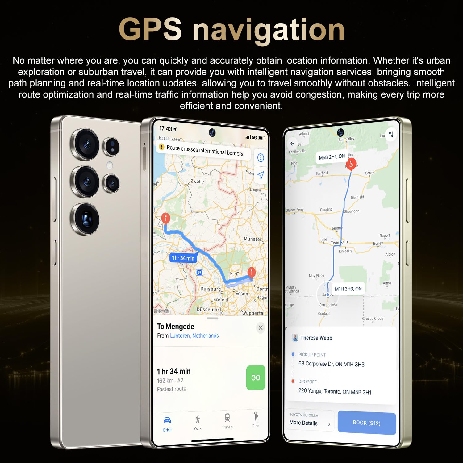 Smartphone S25 Ultra Pro 5G – 16 GB di RAM 1 TB di ROM | 7,3" HD AMOLED 144Hz | 108 MP principale 72 MP ultra-grandangolare | Snapdragon 8 Gen 3 | 8000 mAh | Android 14 | Sbloccato,Desert Gold-1TB