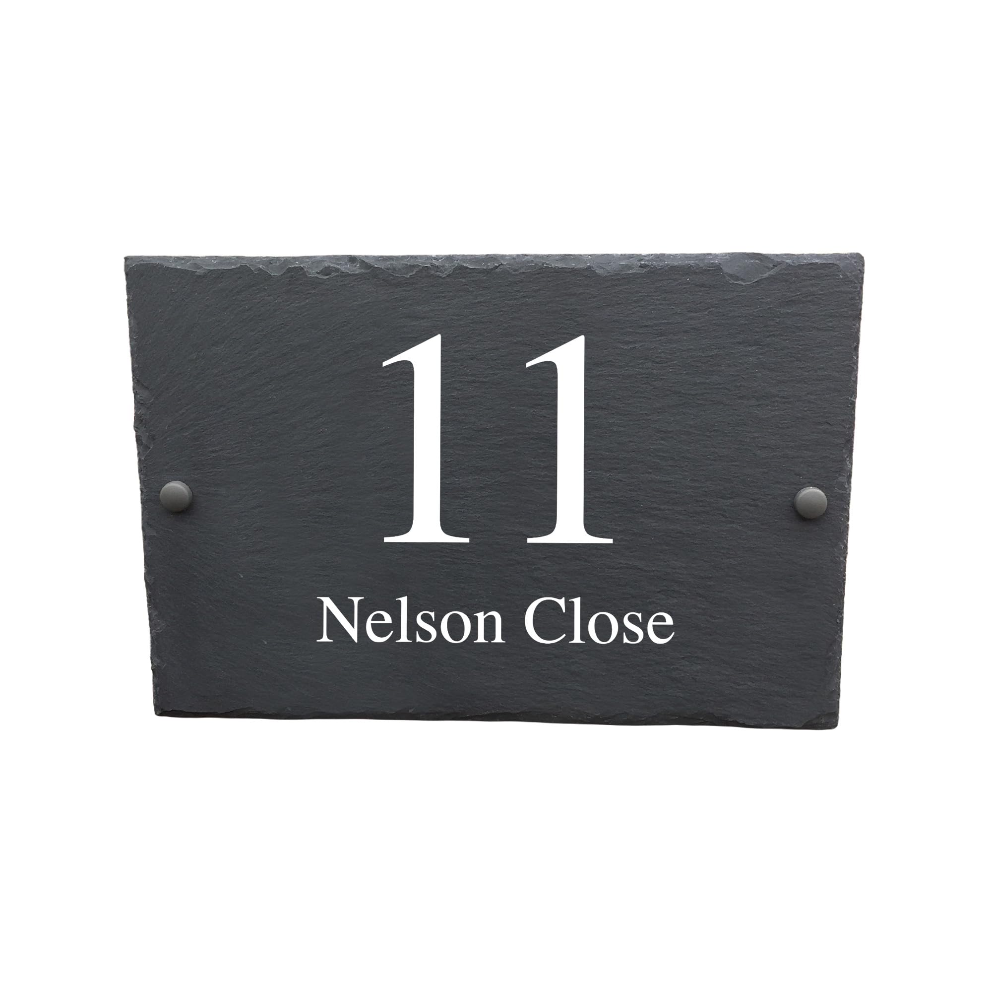 Bespoke Slate House Signs - Handmade Custom Door Number Wall Plaque with Rustic Black Farmhouse Design - Includes Screws & Fixings - Ideal for Home, Office, Gate, Porch - 200x300mm — image 1