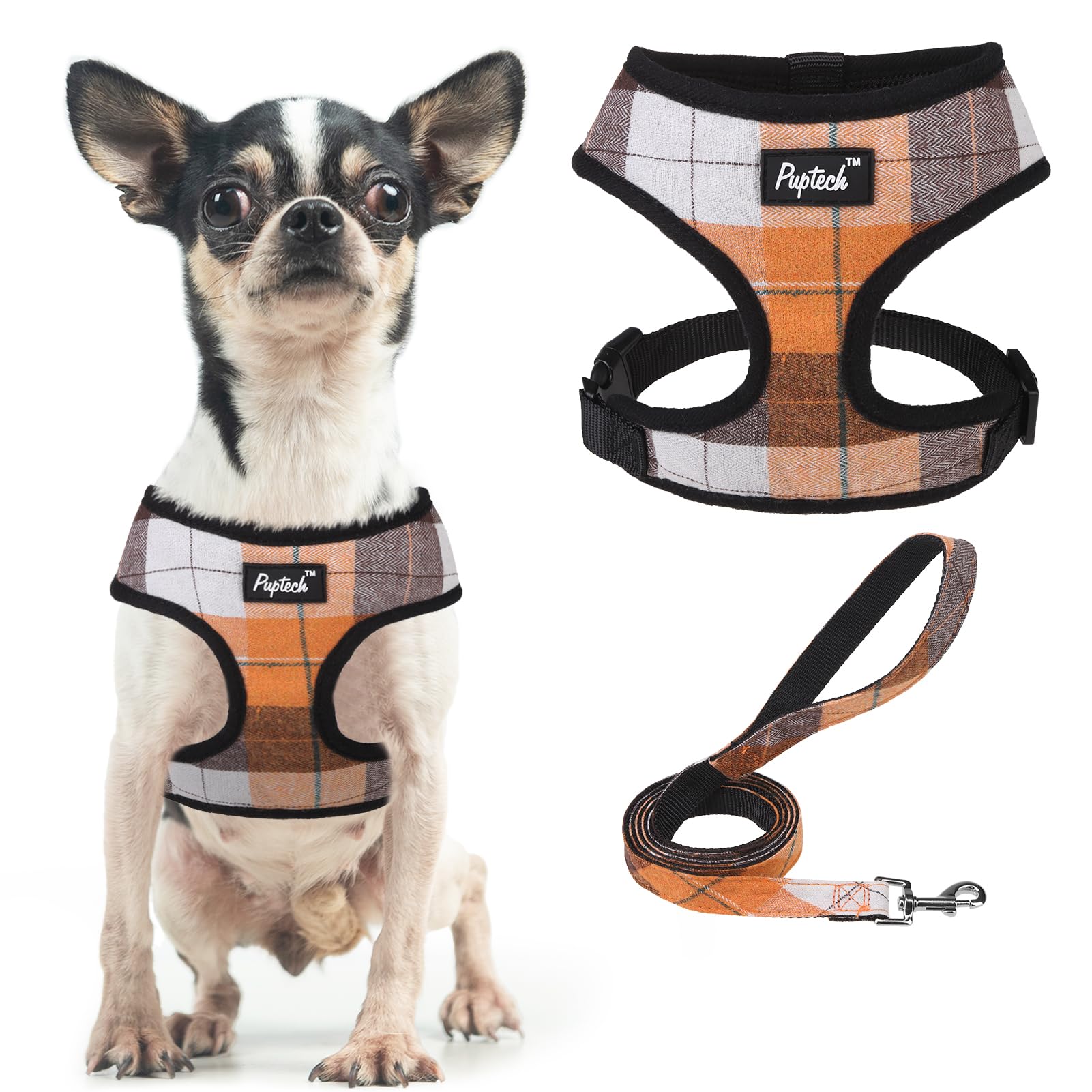 PUPTECK Dog Harness Small Dog Soft Mesh Pet Puppy Cat Comfort Padded Vest No Pull Harnesses and Leash Set — image 1