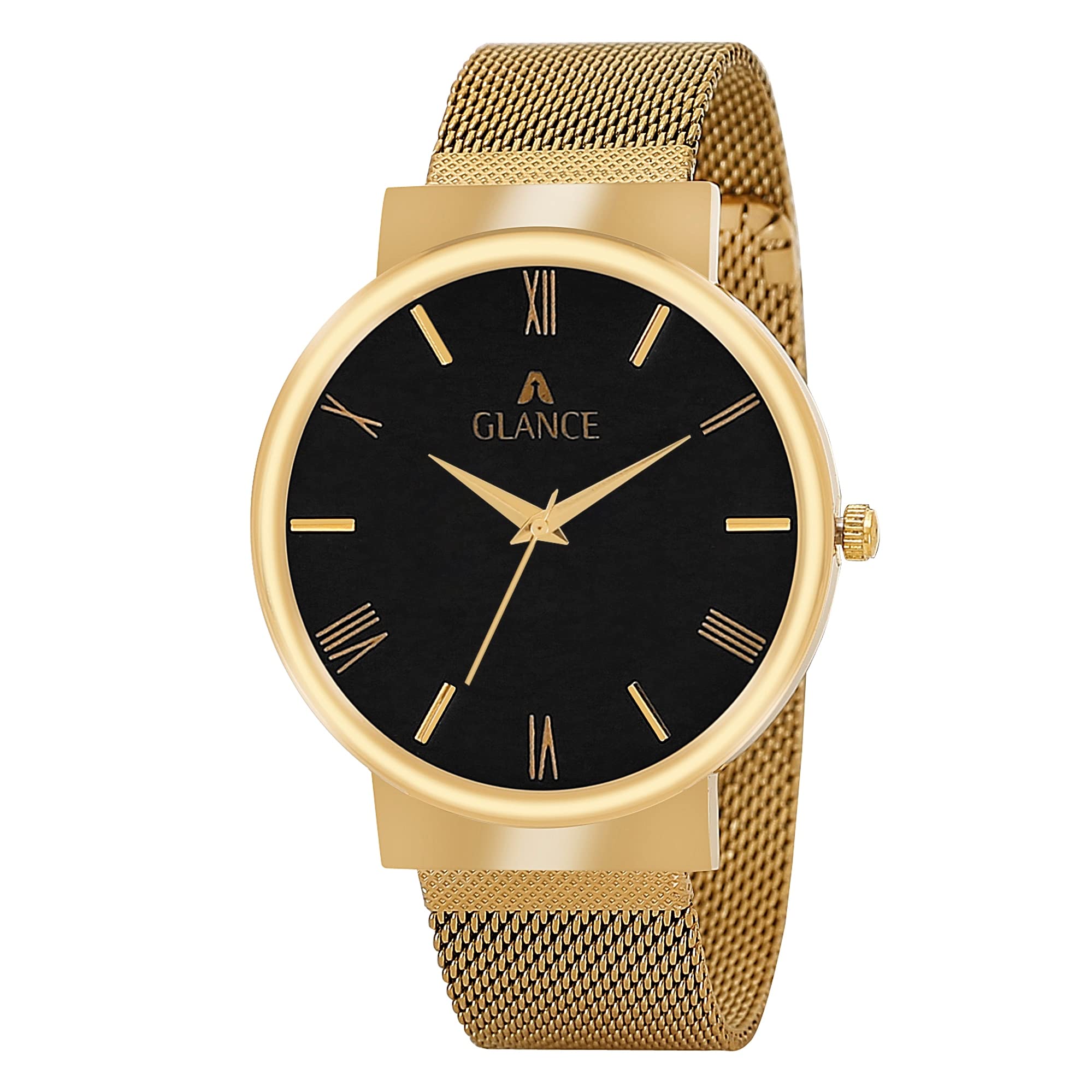 Aglance M1001B Original Gold Plated Black Dial Analog Wristwatch Collection for Men (B09V4HFJMZ) Amazon Price History, Amazon Price Tracker