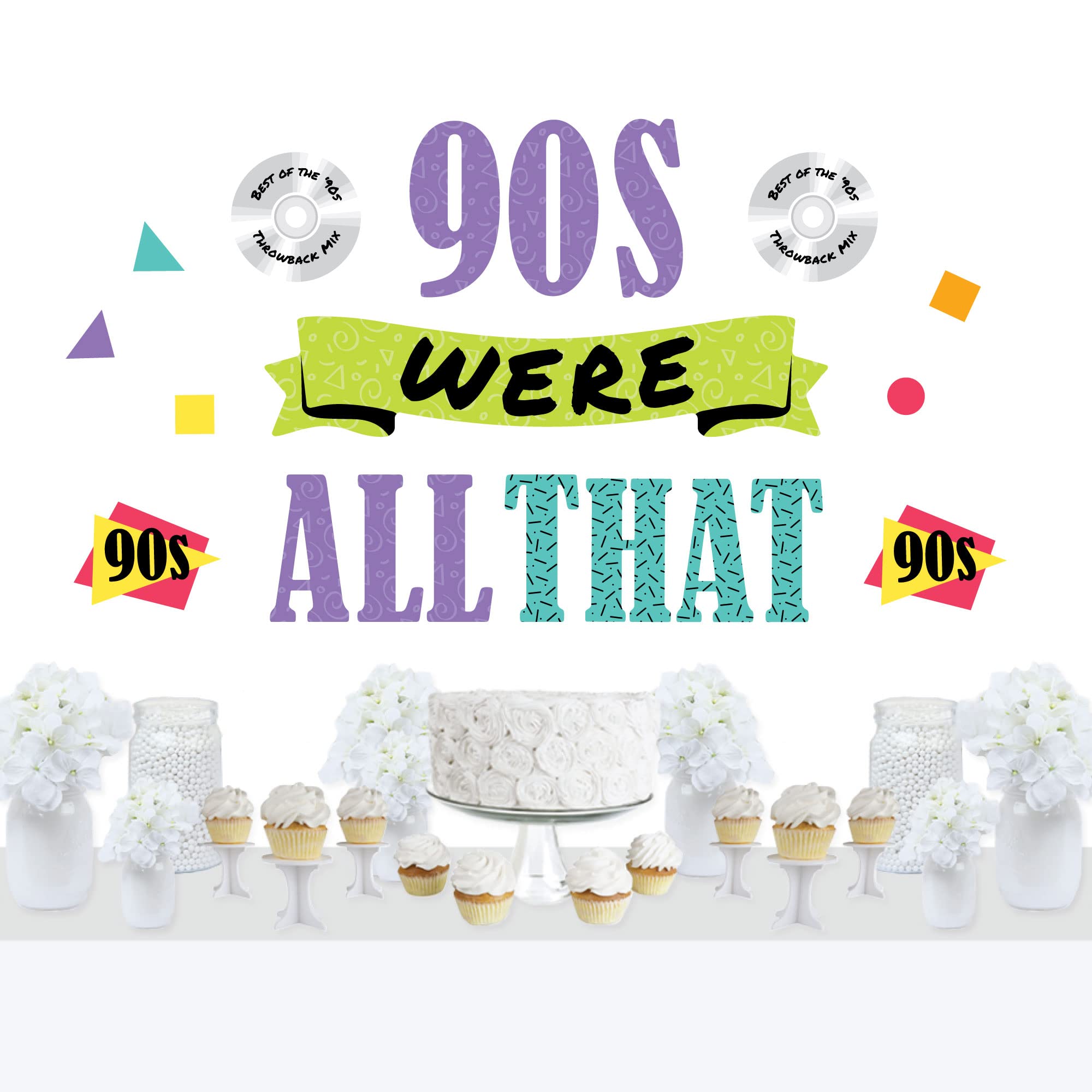 Big Dot of Happiness 90’s Throwback - Peel and Stick 1990s Party Decoration - Wall Decals Backdrop