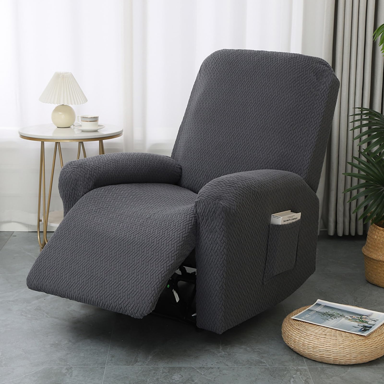 4-teiliger Sesselbezug Stretch - Universal Für Relaxsessel, Waschbar & Mit Seitentaschen