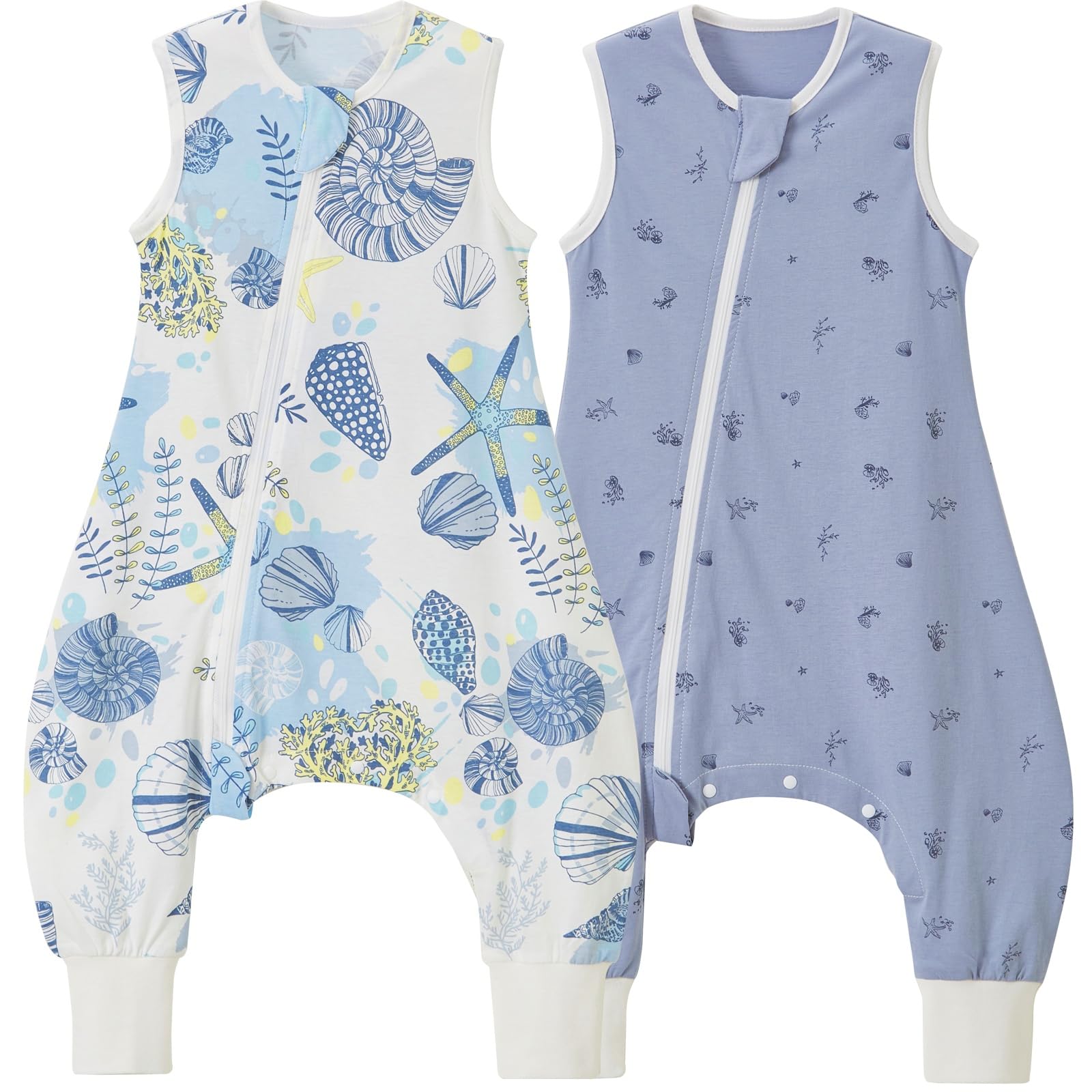 Nivolltha Superweich Baby Schlafsack mit Füßen aus 100% Baumwolle, Atmungsaktiv Schlafsack mit Beinen für Neugeborene und Kinder