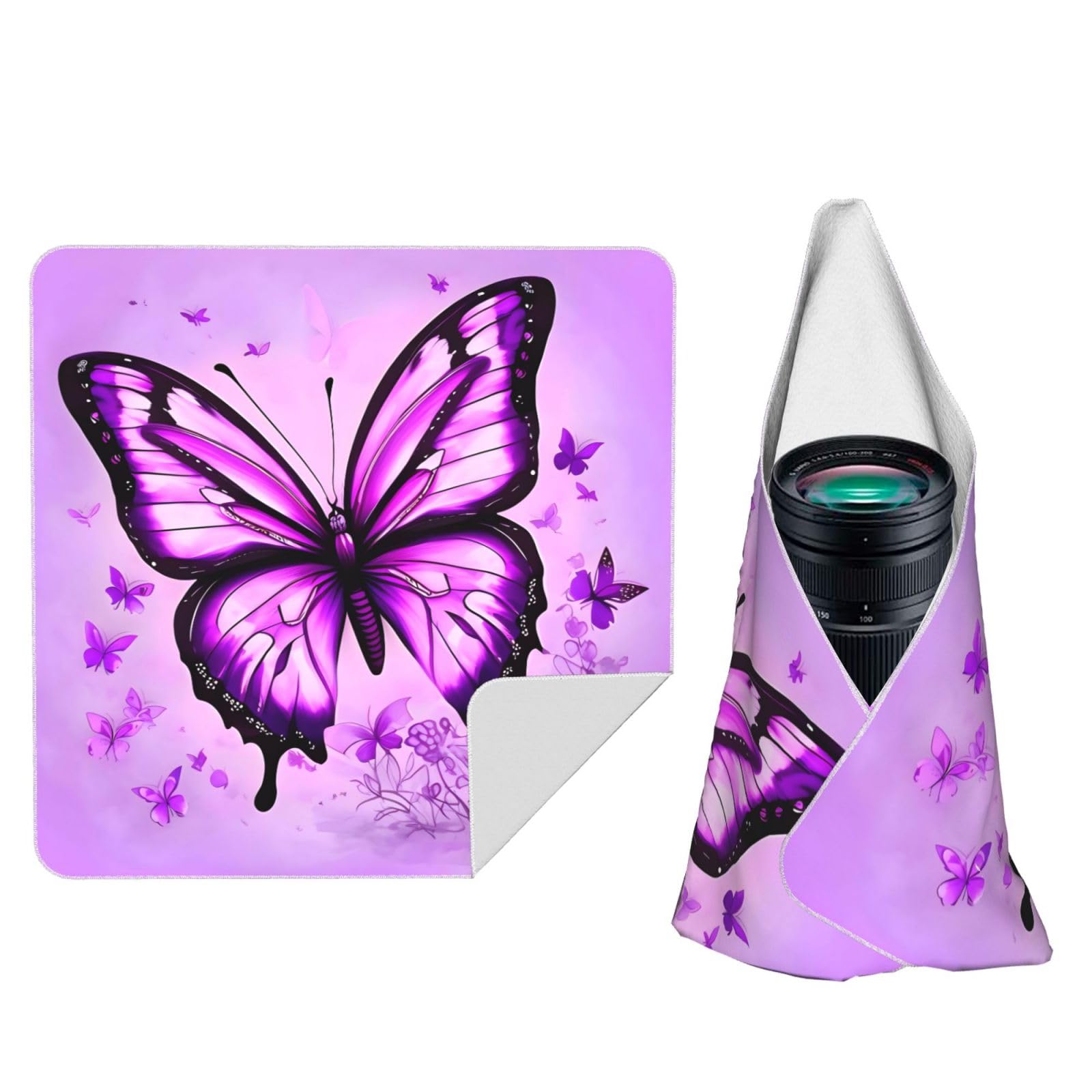 Zhaoyugoods Black Purple Butterfly Camera Wrap Cloth
