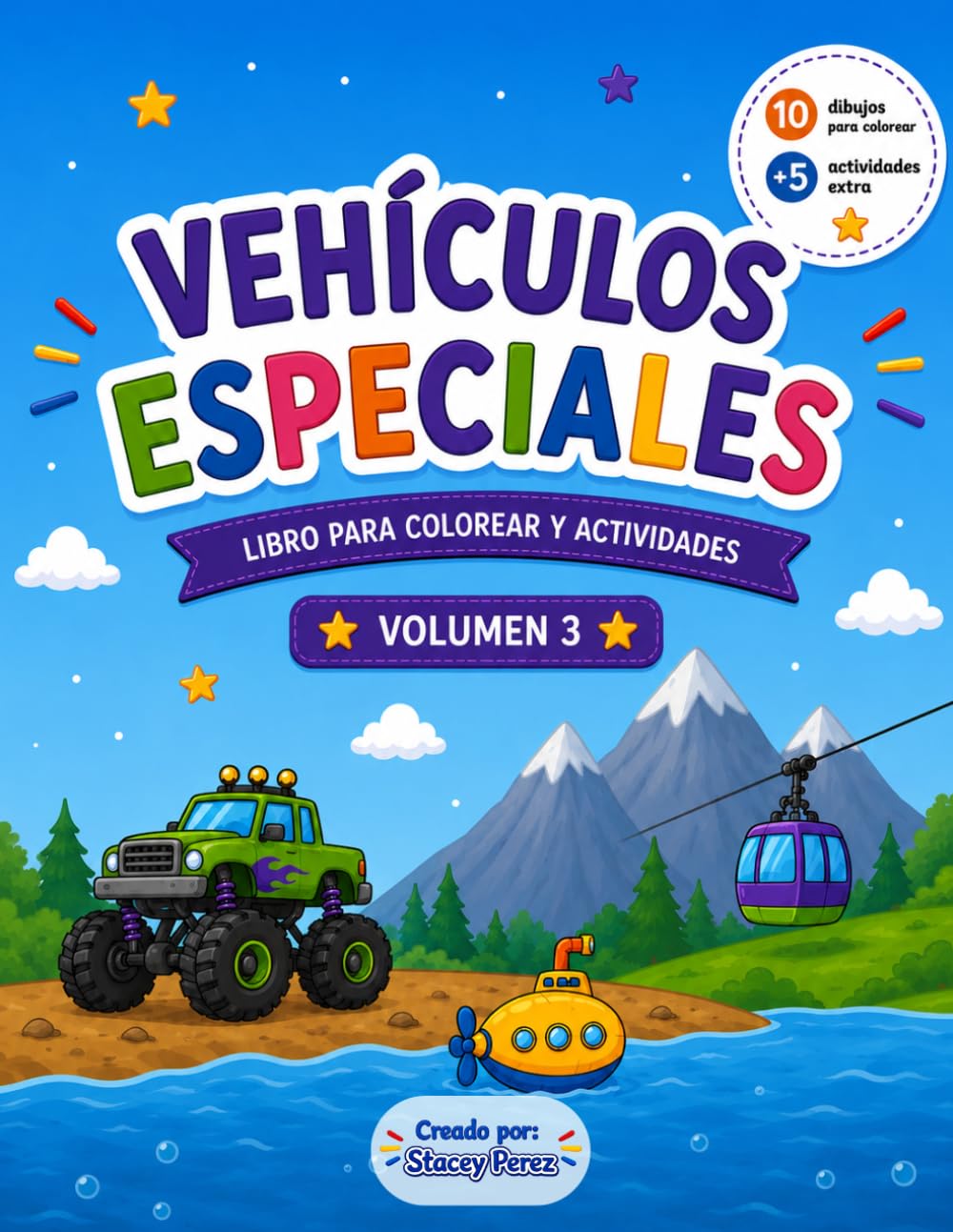 Vehículos especiales: Libro para colorear y actividades (Vehículos para colorear y actividades)