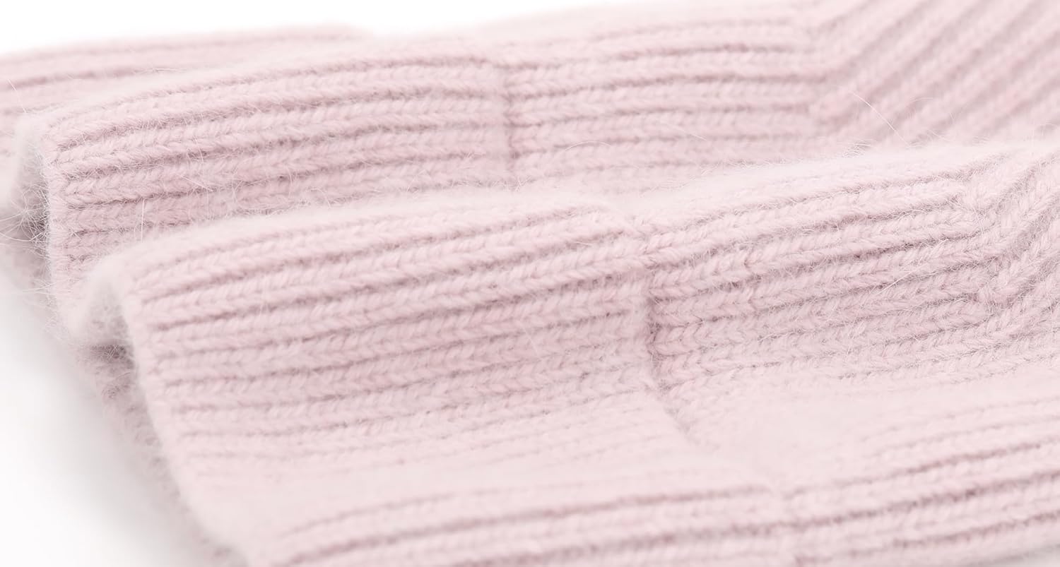 Men & Women Cashmere Blend Beanie Hat Soft Lightweight Warm Winter Ribbed Cuffed & Cuffless Knit Beanie Hat - Image 6