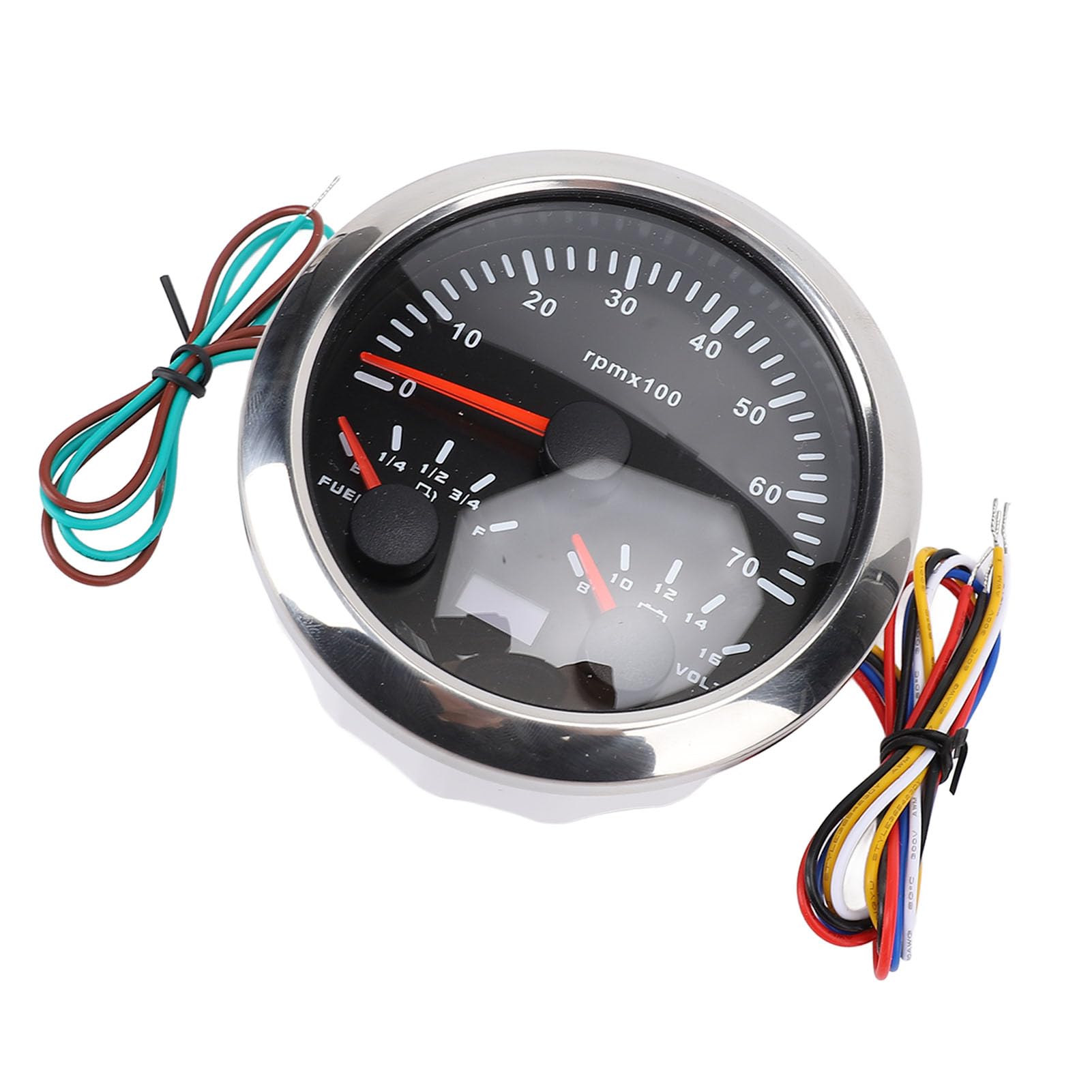 Jiawu 3 w 1 prędkość Automatyczny nóż z 7 -klaworowym światłem w Tle, łatwa Miernik Prędkości Voltmeter dla Pojazdów Przy Drodze Instalacyjnej (czarny malowany srebrny)