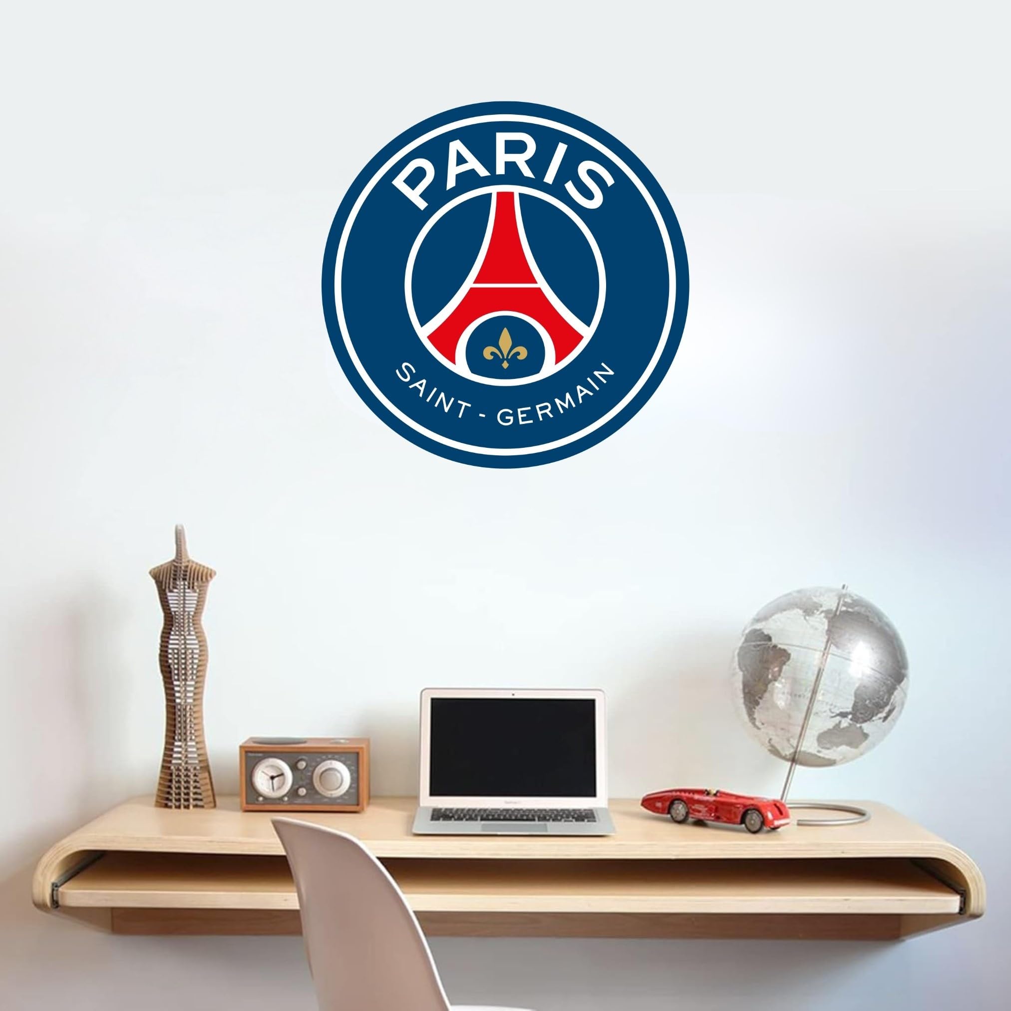Beautiful Game Sticker Mural Officiel Blason PSG Paris Saint-Germain Décoration Murale Football 90 x 90 cm