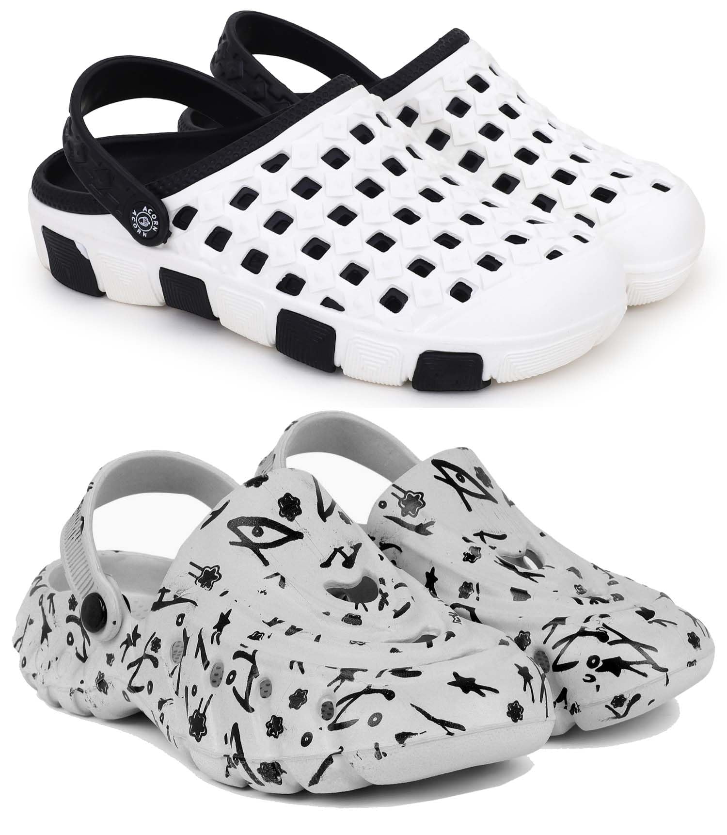 pampy angel Clogs for Men Classic Casual Sandals with Adjustable Back Strap Anti-Skid Lightweight Flip-Flop Slipper Slides for Men's & Boy's Combo Pack of 2-picture-32