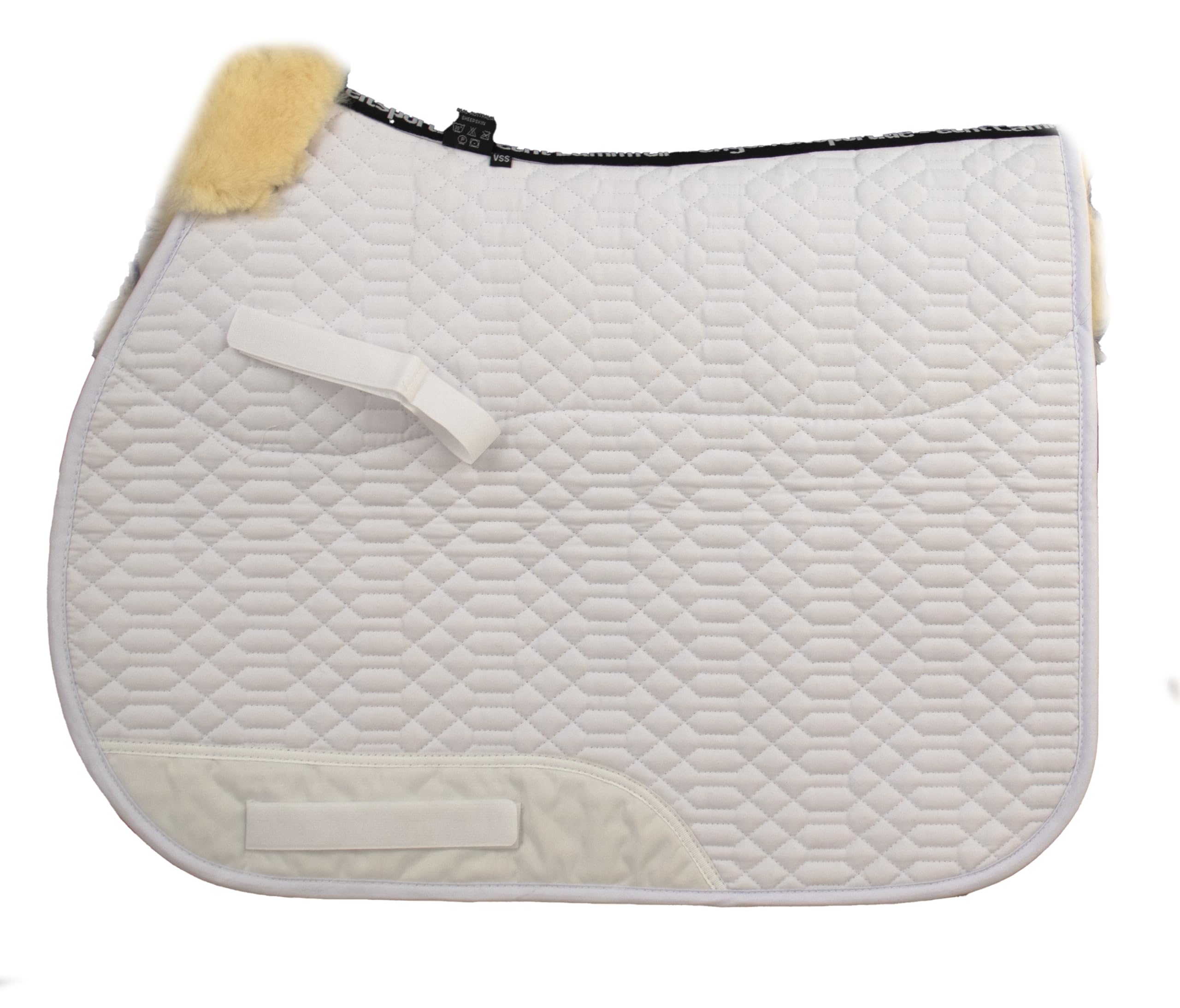 Engel Germany Sudadero comleto Mantilla para Caballo Piel de Cordero - Tela de algodón Blanco Piel Natural (Schabra 1) Colorido: ¡se Puede Combinar con 12 Colores de Piel de Cordero! Combinada/Salto