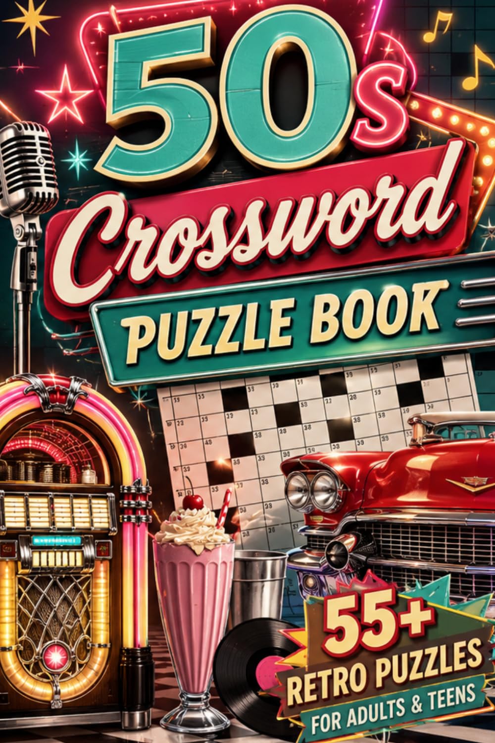 50s Crossword Puzzle: Crossword Puzzles with Easy to Read Print about Nostalgic, Retro, old time and more | 6x9 inches 125 Pages| 55+ puzzles... for Adults & Seniors