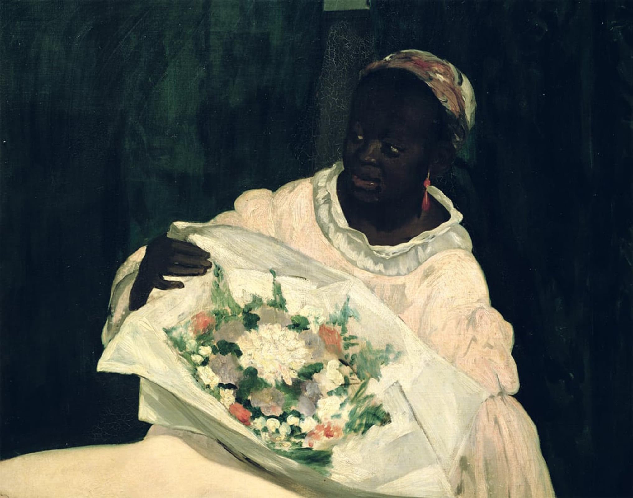 SERENDIPITP Aesthetic Poster Photo Wall Print Retro Picture Olympia Detail of the Black Servant by Edouard Manet Modern Wall Artwork for Home Decor 60x90cm
