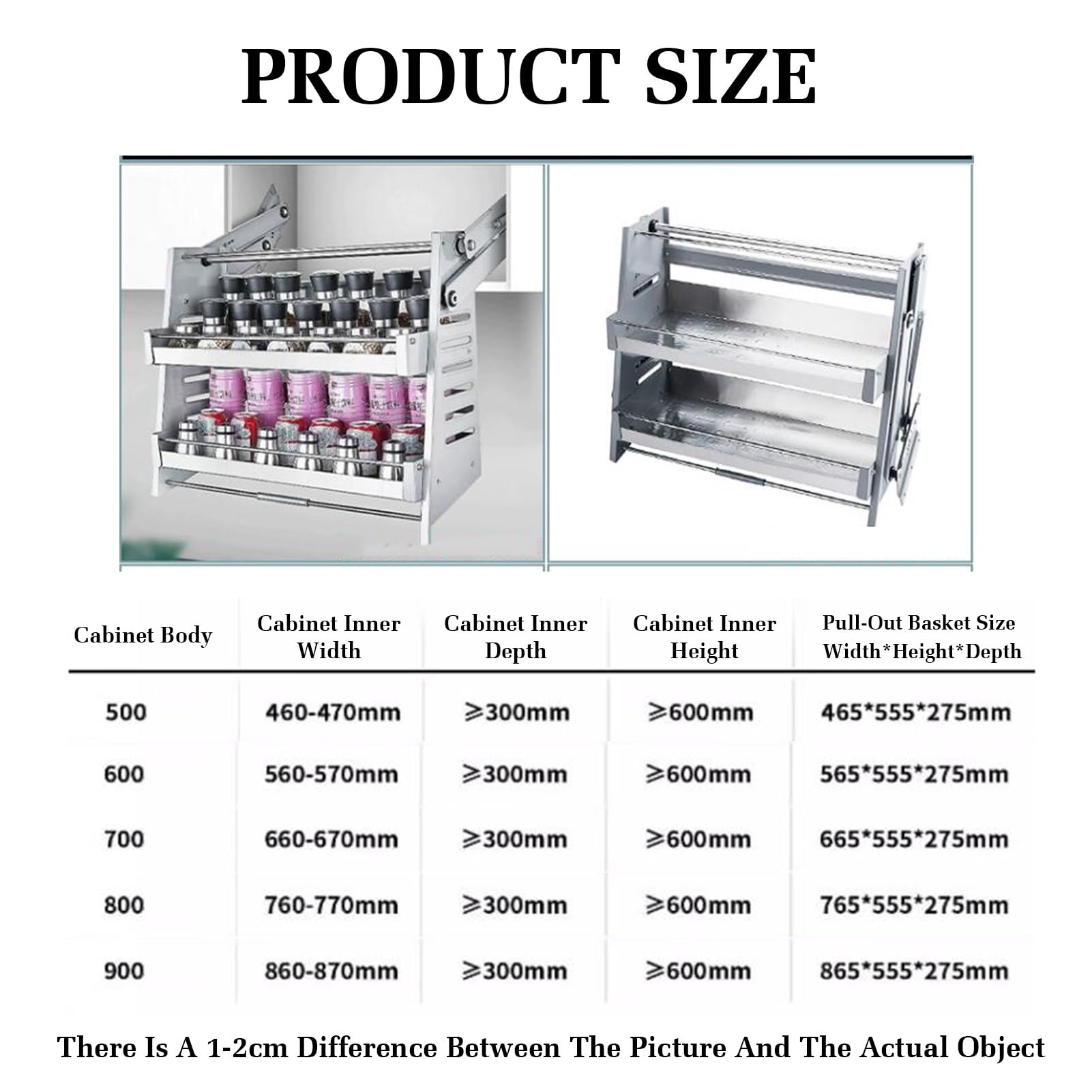 XLTFUC Adjustable Pull-Down Shelves Kitchen Wall Cabinet Storage Organizer 2 Layer Pull-Down Shelf, Space Saving, for Kitchen Appliance Lift Upper Cabinet(615x275x555mm)