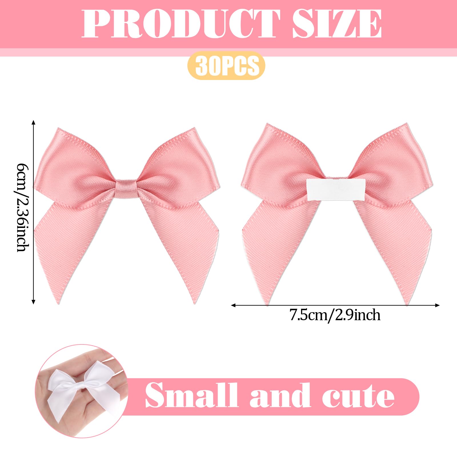 Bows With Twist Ties 100Pcs Mini Satin Ribbon Flowers Bows Wedding Decoration Gift Craft Mix... Pink Bows For Cake