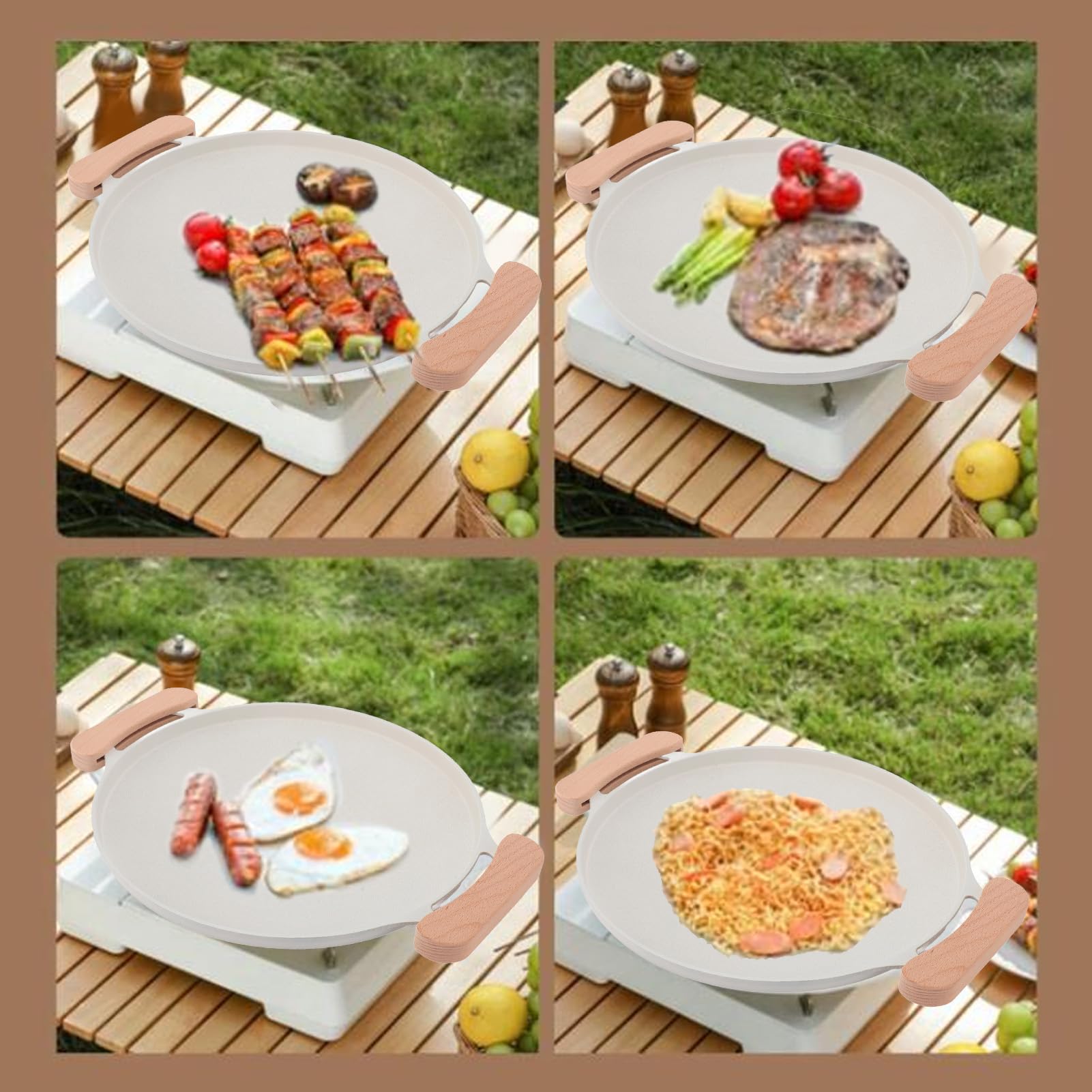ERYUE Koreaanse BBQ Grillpan Anti-aanbak Ronde