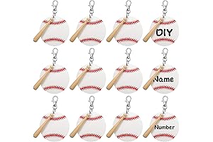 Cunno 36 Pcs Baseball Tag Keychains Kit | Acrylic Blank Keychains and...