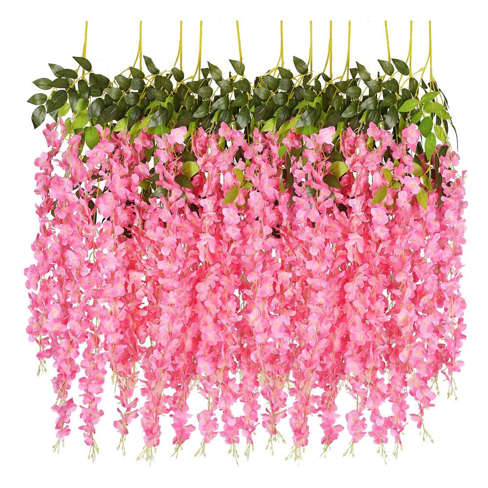 Rkrc 12 Pack 3.75 Feet/Piece Artificial Fake Wisteria Vine