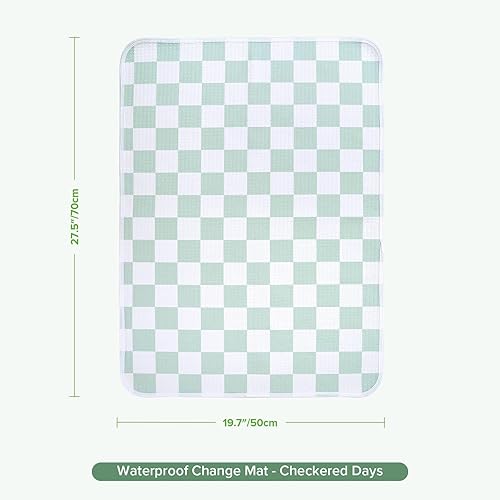 Miniatura 9 de haakaa Forro impermeable para cambiador, 100% algodón, suave y transpirable (1 unidad, 19.5 x 27.5 pulgadas, días a cuadros)