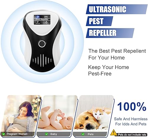 Miniatura 3 de Essen Guard Repelente ultrasónico de plagas, control electrónico de plagas para casa, repelente de plagas para uso en interiores, ratas, cucarachas,