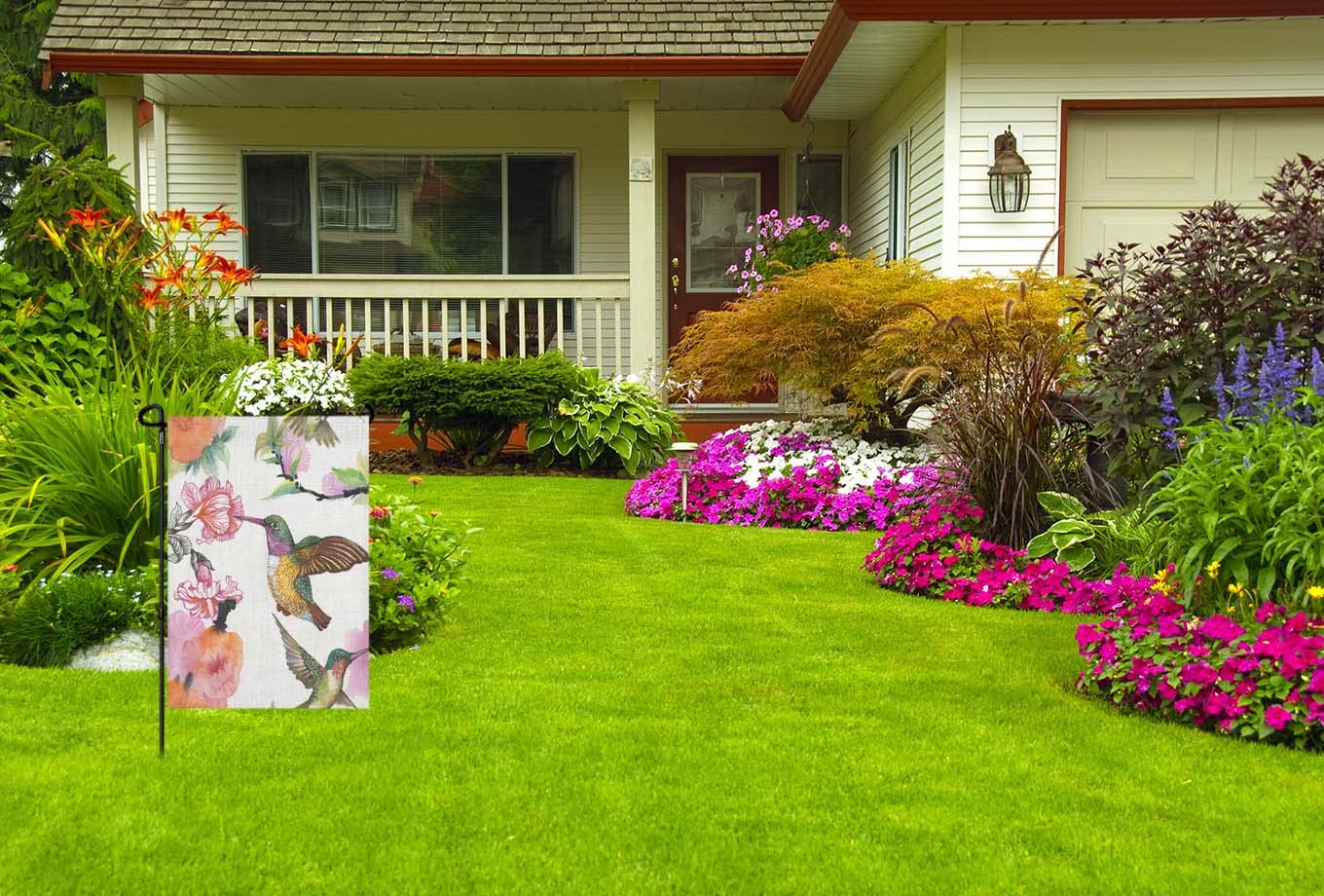 Gartenflagge Kolibri – Doppelseitig Bedruckt, 30,5x45,7 Cm | Wetterfest & Für Hof & Terrasse