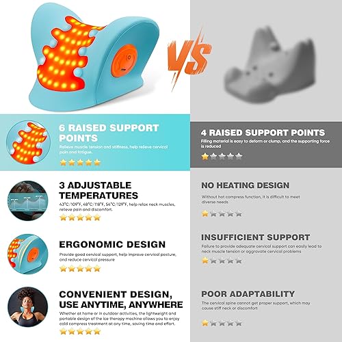 Miniatura 2 de Relajante de cuello y hombros, dispositivo de tracción cervical para alivio del dolor de ATM y alineación de la columna cervical, almohada
