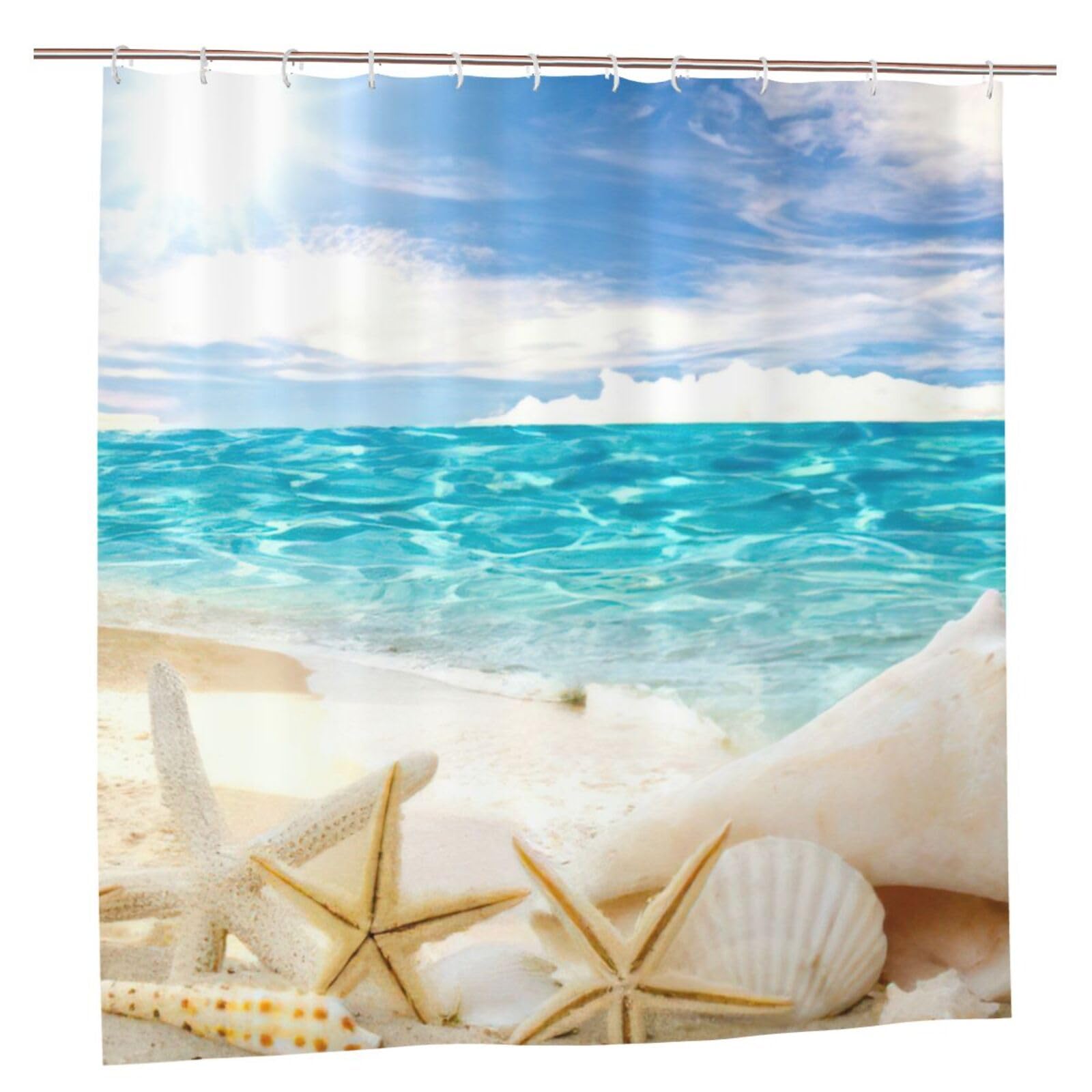 Rideau de douche haut de gamme en polyester ocean inoxydable 183 cm