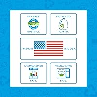 Vista 5 de Re Play Tazones de plástico reutilizables de 12 onzas, paquete de 3 sin tapa, aptos para lavavajillas y microondas para aperitivos y comidas