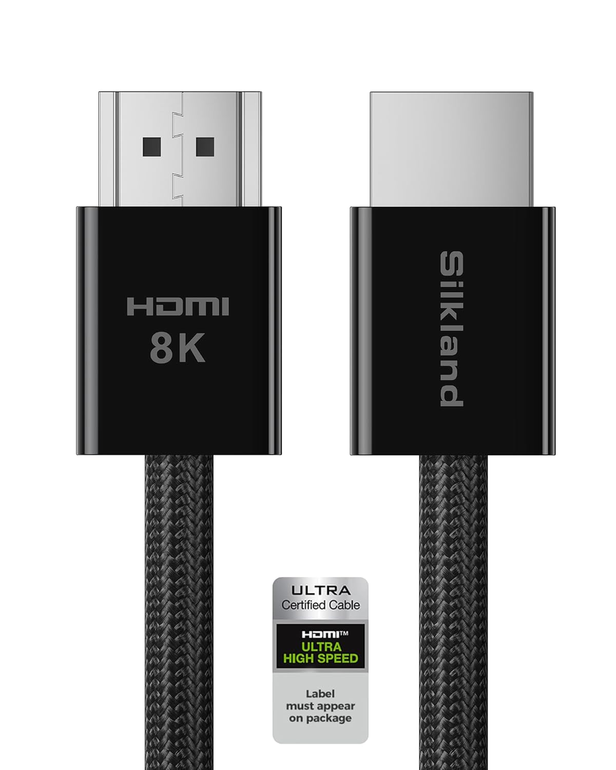 Silkland Certified HDMI 2.1 Cable Compatible with PS5 and Xbox Series X/S, 10FT Braided, Minimalist Design, 4K@120Hz 8K@60Hz, 48Gbps Ultra High Speed HDMI Cable, DTS:X, HDR for TV/Macbook Pro/Mac Mini