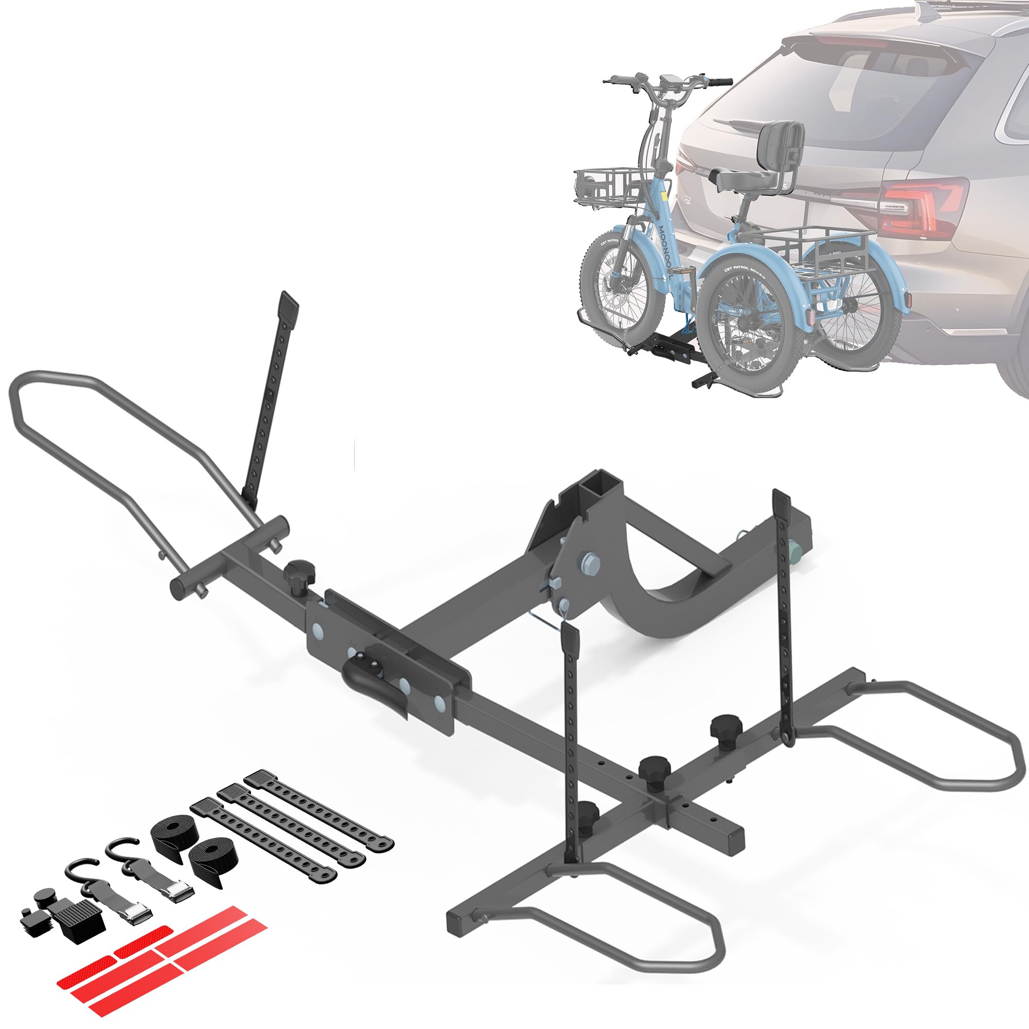 Amazon.com: H&ZT Fat Tire Trike Carrier Rack for SUV Truck RV, Heavy-Duty  Foldable Bike Carrier for 3-Wheel Bicycles, Fits 5" Wide Tires, Heavy Duty,  Rear Platform Rack for Adult Tricycle : Sports