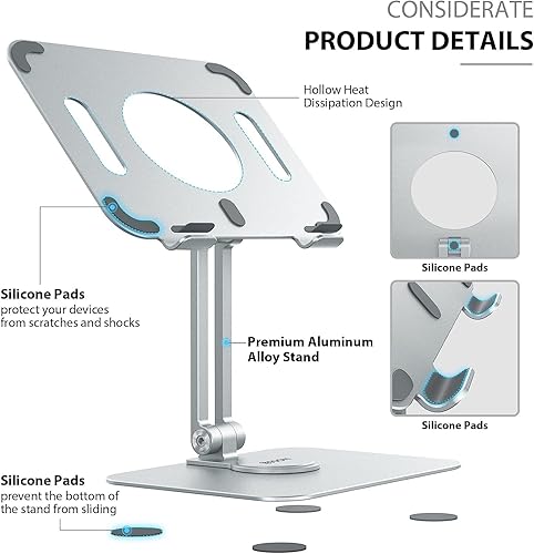 Miniatura 4 de BSOON Soporte para iPad, soporte ajustable para iPad, soporte para tableta de escritorio compatible con iPad 2021 Pro 12.9, 11, 10.5, 9.7, iPad Air