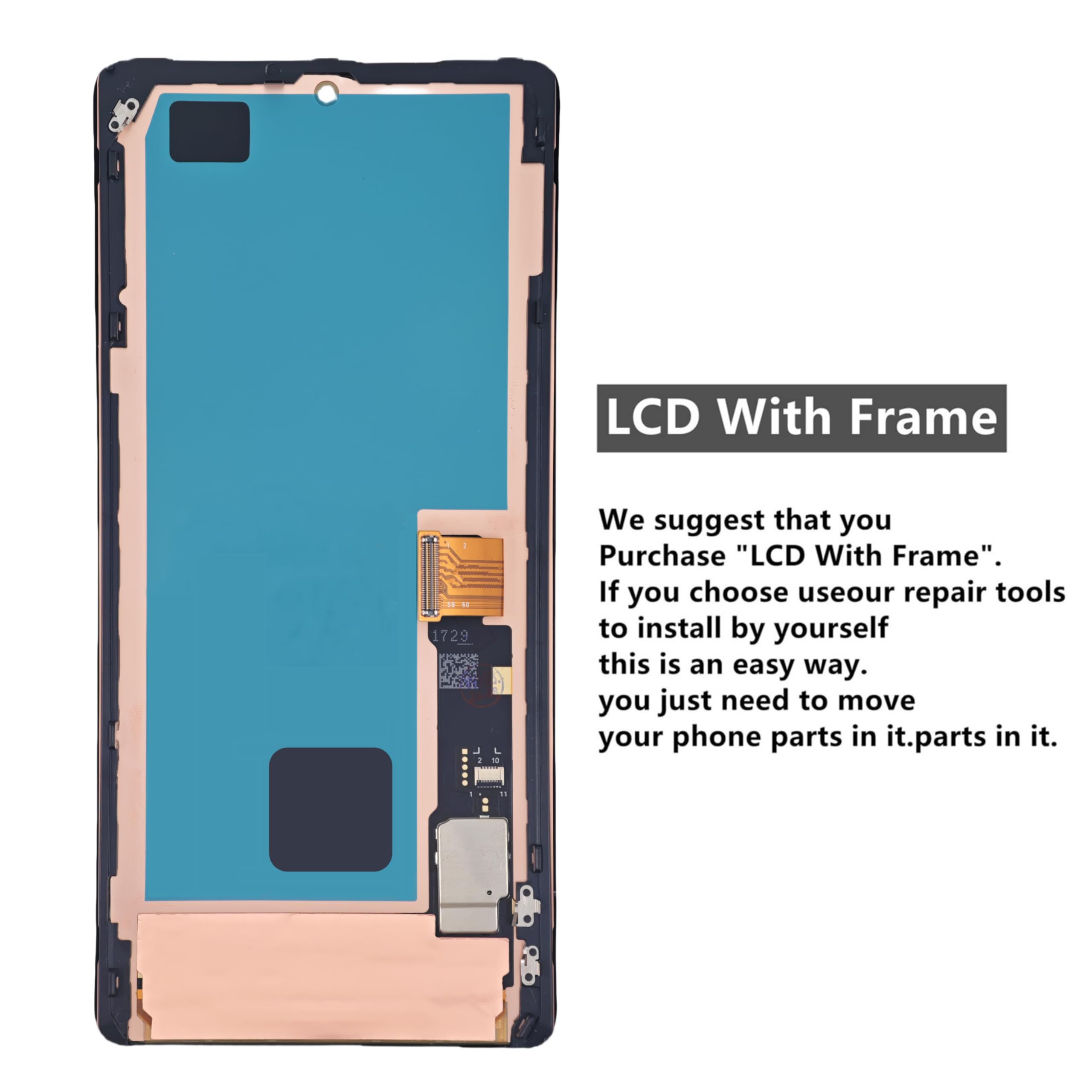 AMOLED for Google Pixel 7 Pro Screen Replacement kit for Pixel 7 Pro Screen Replacement GP4BC GE2AE LCD Display digitizer Touch Screen Assembly (Not for Pixel 7A / 7) (Black)