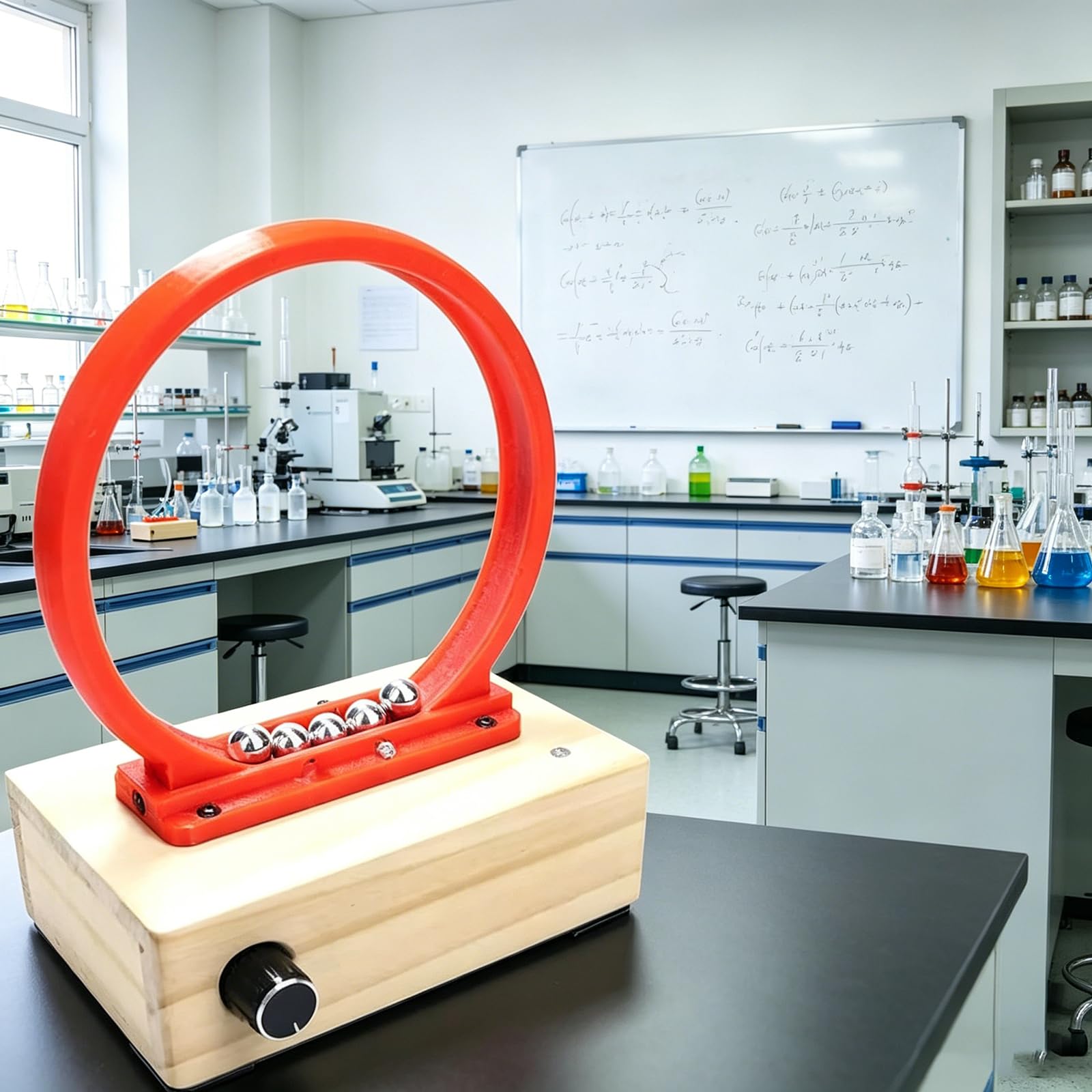 Modello Fai-da-Te di Macchina A Moto Perpetuo, Kit per Esperimenti di Fisica con Ciclotrone Elettromagnetico, Controllo Preciso A Sfera Singola, per Laboratorio Ed Esperimenti Scientifici.