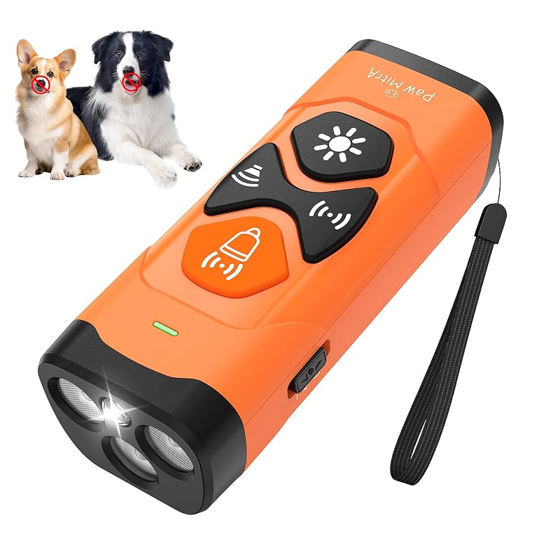 Dispositivo Ultrassônico para Controle de Latidos e Adestramento de Cães PaW MitrA, Alcance de até 10,67 m, Laranja, 1 unidade
