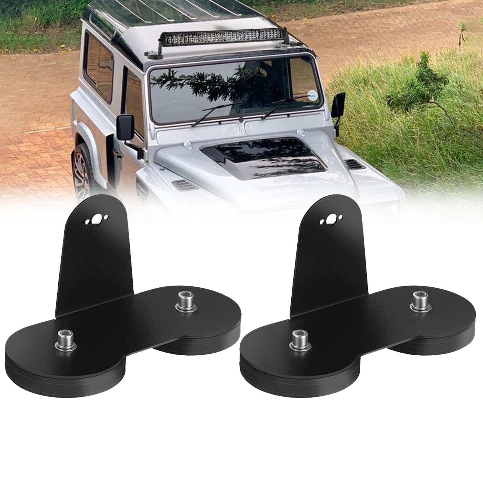 Chelhead Arbeitslicht-Halterung 2 Stück 2.6 Zoll Universelle Led Arbeitsscheinwerfer Magnetische Halterung, für Dach, Motorhaube, Motorrad, Unkrautstecher Traktor