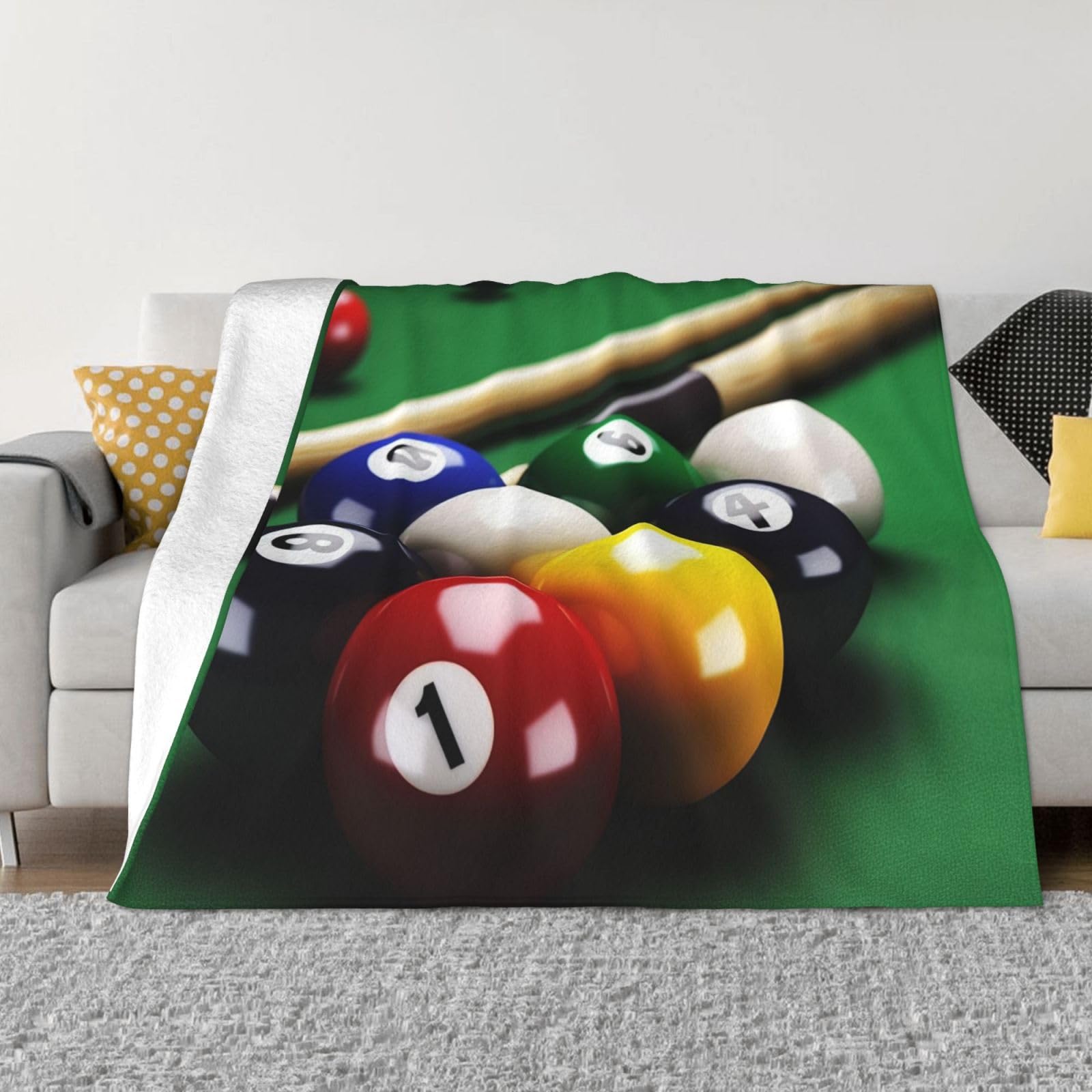 Couverture de billard contre les courants d'air, plaid flanelle léger canapé et voyage