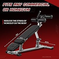 Vista 6 de BODY RHYTHM Banco Profesional para Abdominales con 4 Alturas Ajustables y Mango de Crunch Inverso, Banco de Peso Ajustable y Press de Banca Plano