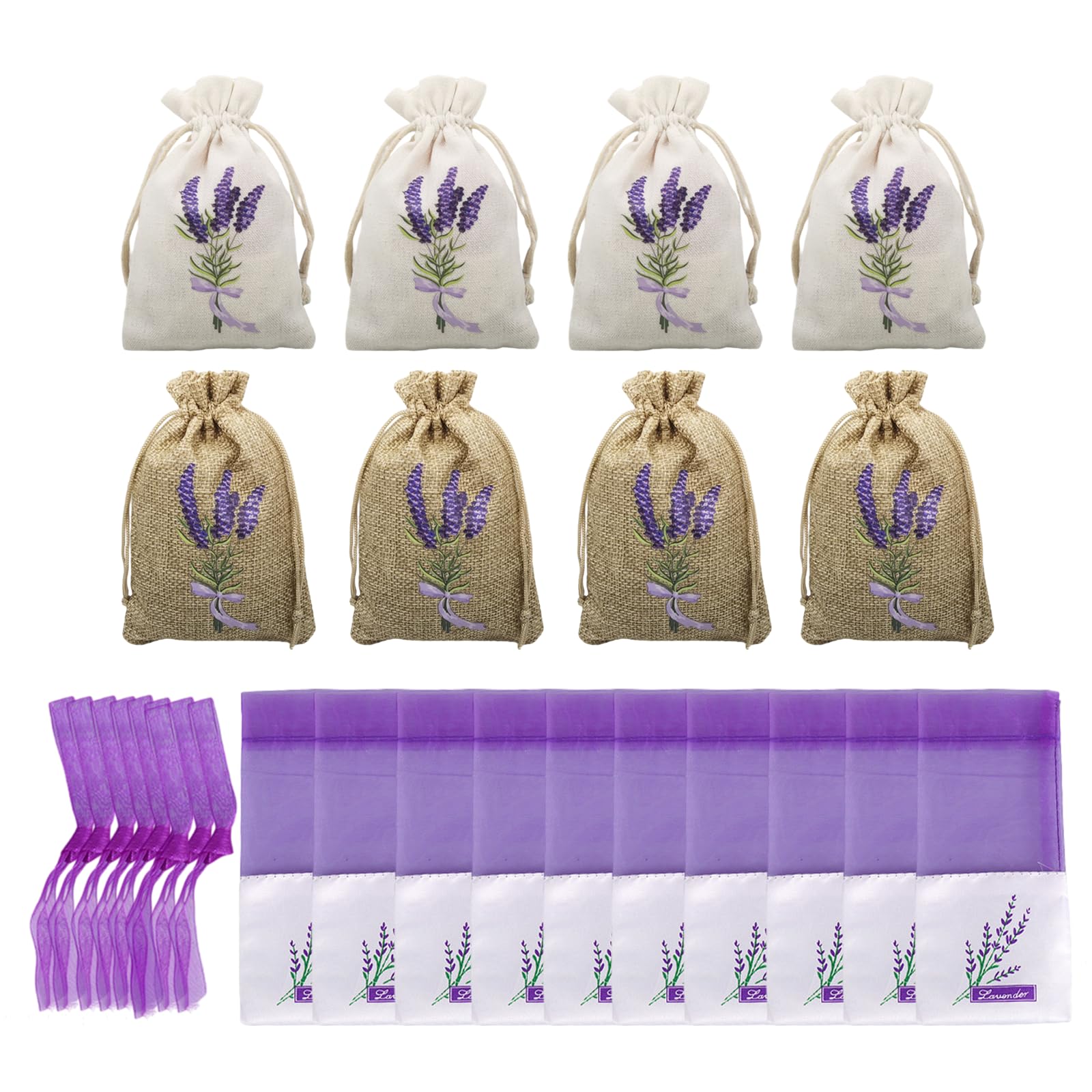 18 Pièces Sachet Vide pour Lavande, Sachets Parfumés Lavande avec Cordon de Serrage, pour Bijoux de Mariage, épices et Herbes