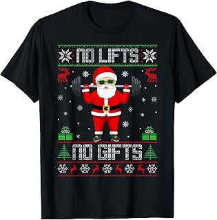 Weightlifting Workout Gym Santa Christmas Ugly Sweater Xmas T-Shirt