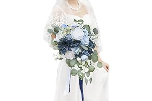 11 Inch Dusty Blue Wedding Bouquet: Enchanting Bridal Charm