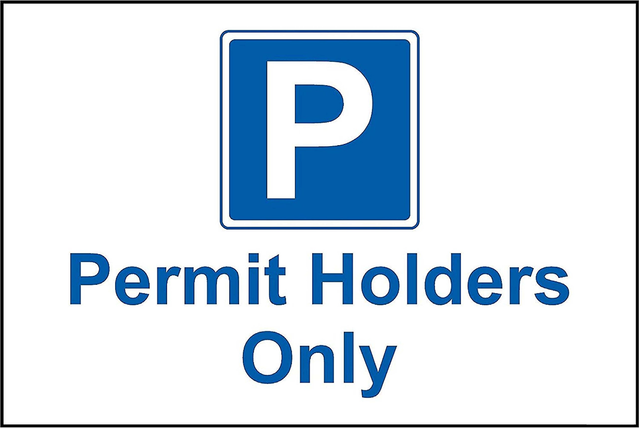 Permit Holders Only Car Park Sign - 3mm Aluminium sign 300mm x 200mm
