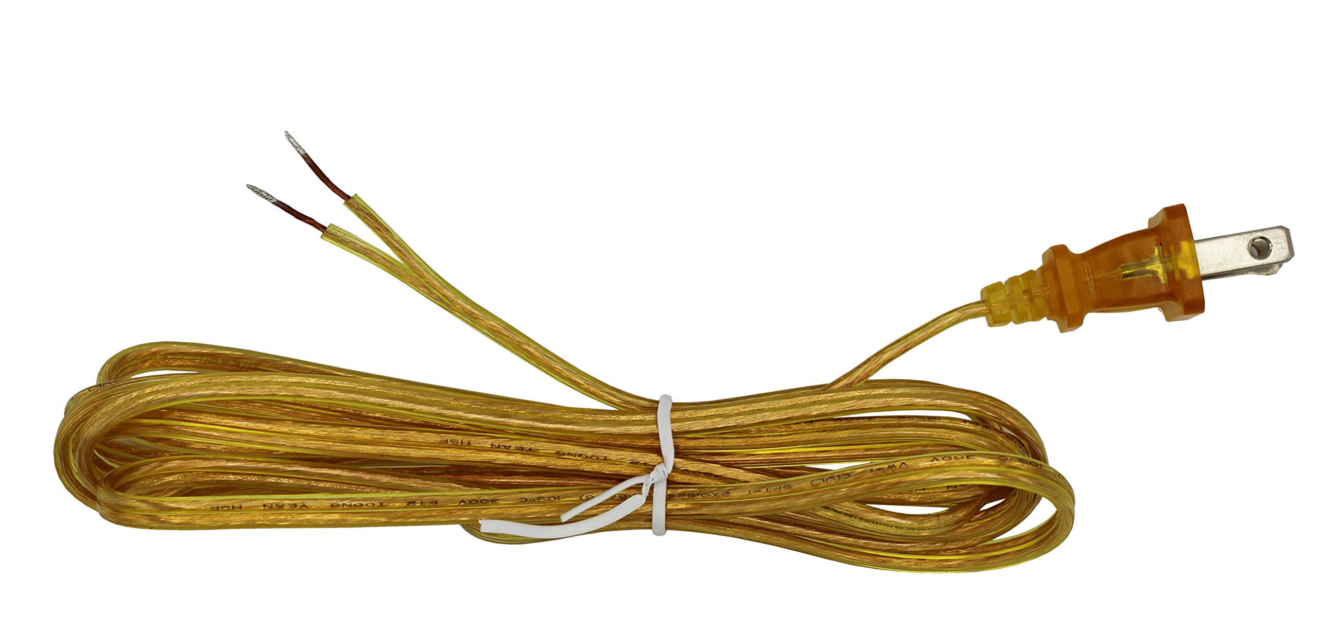 Creative Hobbies Transparent Gold Lamp Cord - 8 Foot Long, SPT-1, 18 Gauge, UL Listed Power Cord for Lamp Repair or Replacement