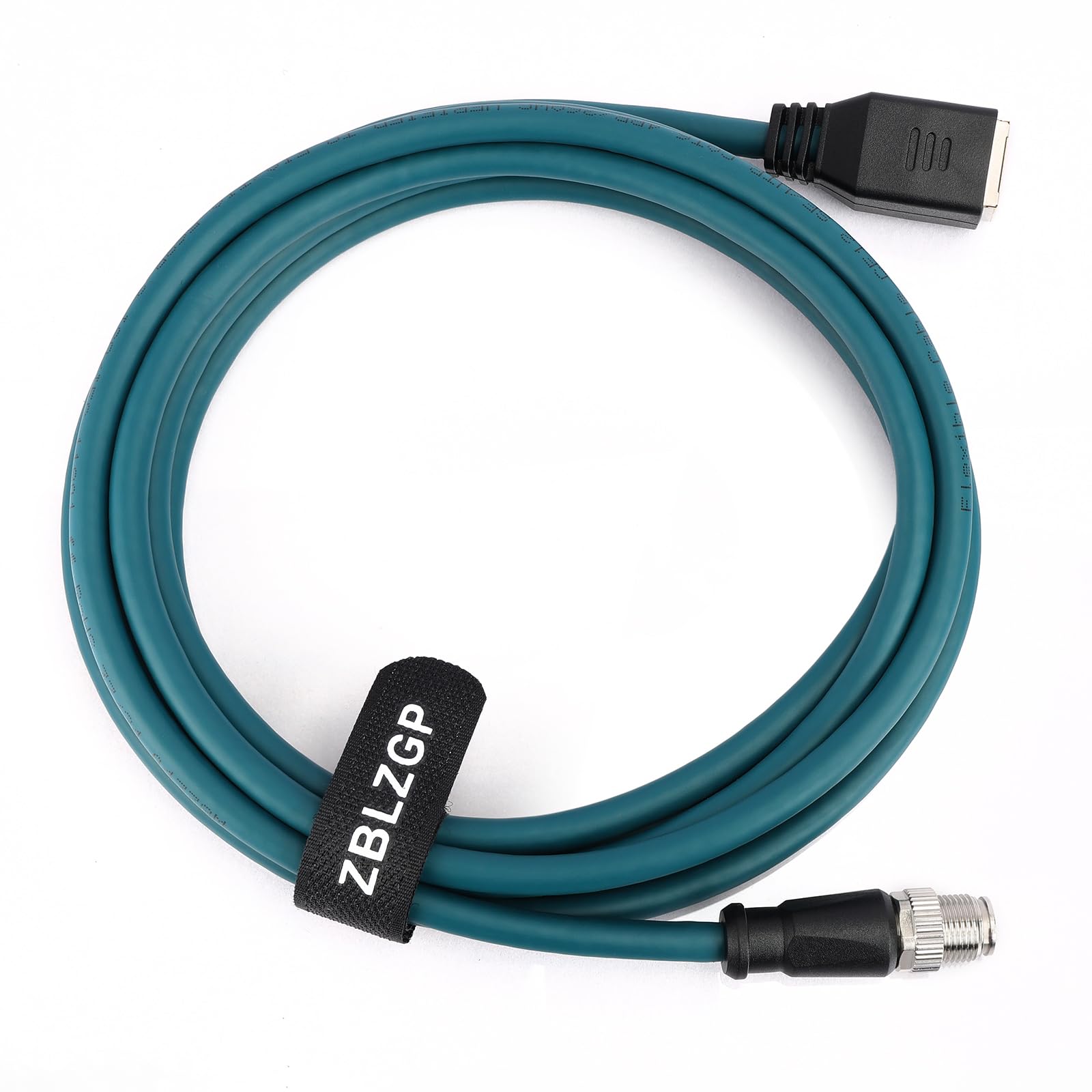 Câble blindé M12 X-Code 8 broches vers RJ45 Cat-7e Ethernet mâle femelle pour caméra industrielle Profinet Network Cognex (8 broches X-Code mâle vers RJ45 femelle, vert foncé, 50 m)