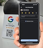 Vista 2 de Soporte de revisión de Google - NFC y código QR, fácil configuración, para todas las empresas (paquete de 1)