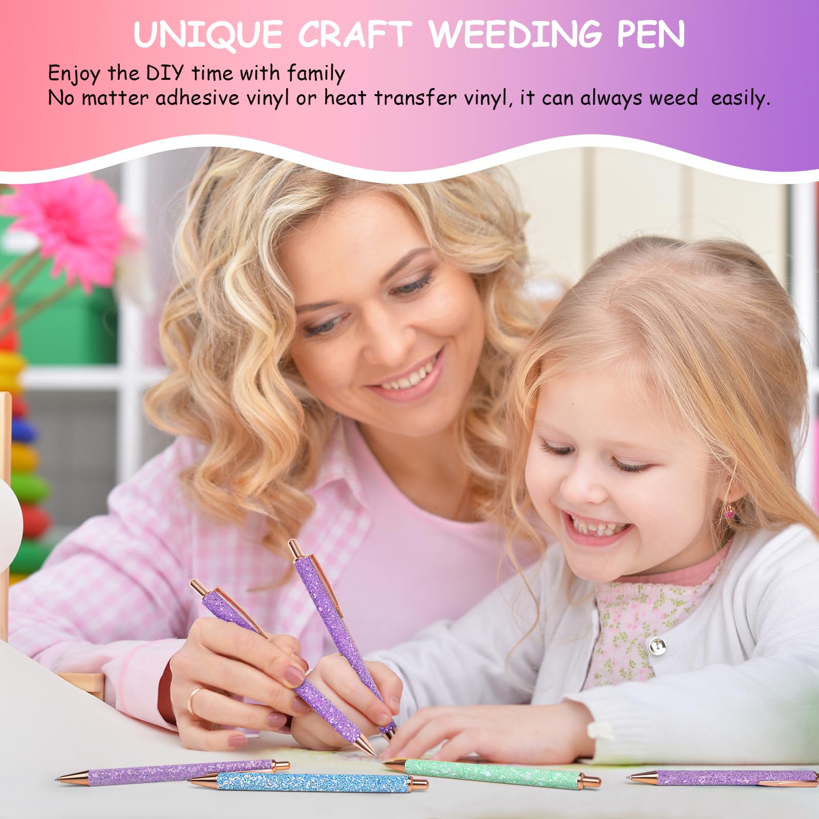 Ptdfjspt Weeding Pen Tool Set, Essentiële Zelfklevende Vinyl Kits, Precisie Pin Pen Gereedschap voor Air Silhouette Accessoires, Turquoise A