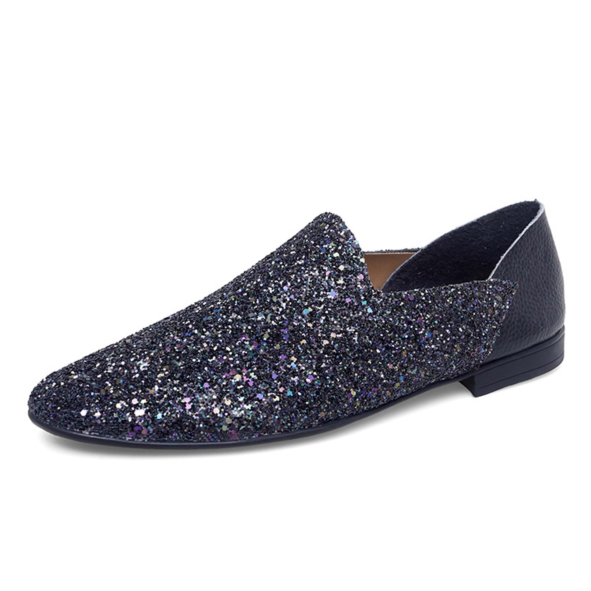 Men's Women's Loafers Glitter Formal Tuxedo Suit Uniform Shoes,Suitable for Wedding,Party,Prom,Nightclub,Fashion Pointed Toe Leather Shoes