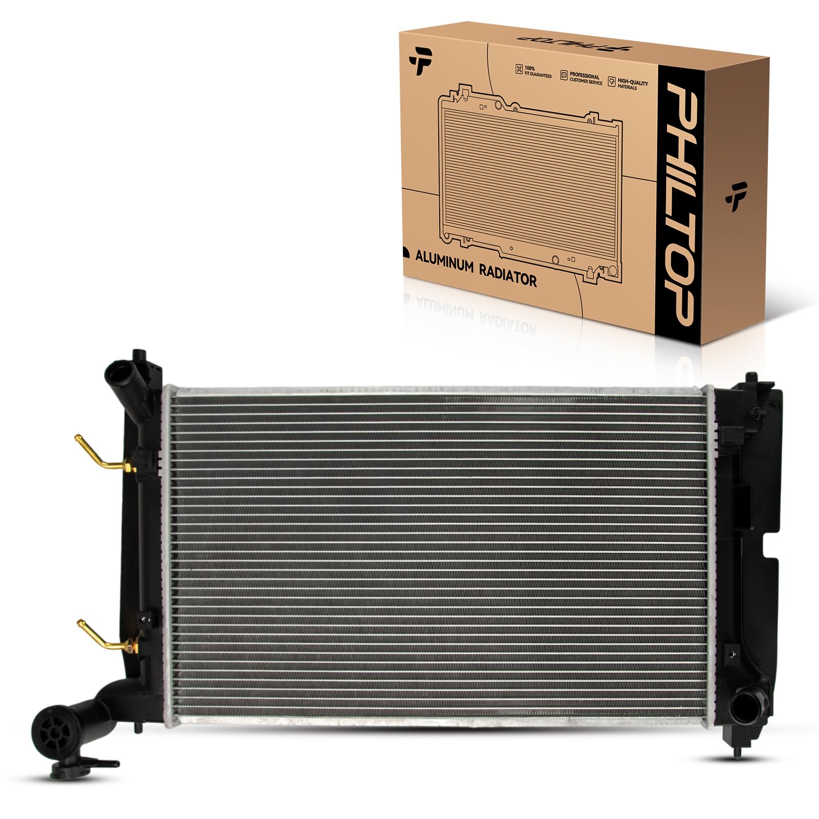 PHILTOP Core Radiator Compatible with 2003-2008 Corolla, 2003-2008 Matrix, 2003-2008 Vibe Transmission Oil Cooler Included