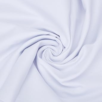 1 Yard 58 Inches White Denim Fabric, Natural Soft Cotton Fabrics, Craft Accessories for Sewing Draping Material Textile Apparel Cloth