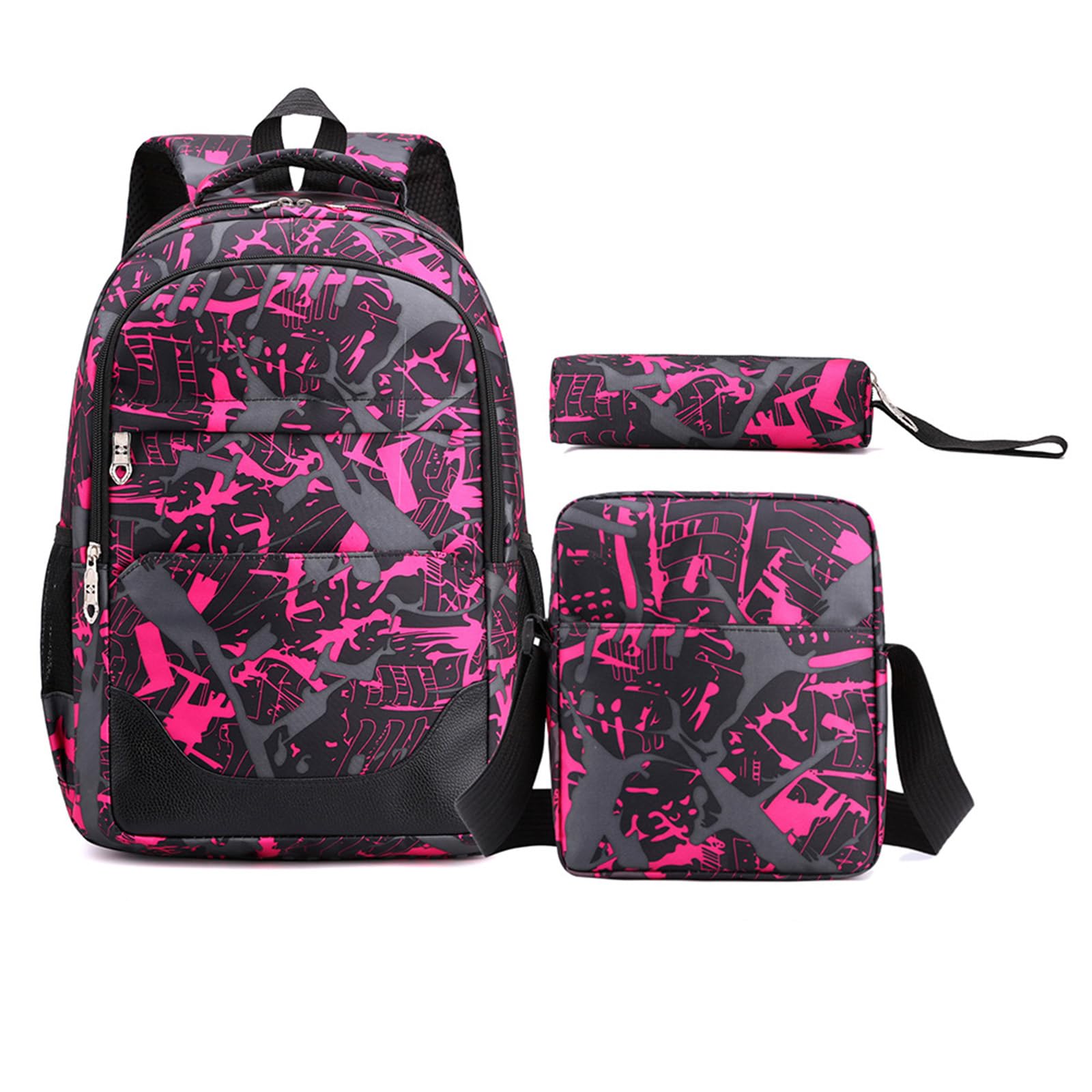 Générique Camouflage École Primaire Noir Sac à Dos Bandoulière Garçons École de Campus Cartables Bleu pour Filles Ado Filles Sac d'école Primaire avec Trousse et Sac Bandoulière