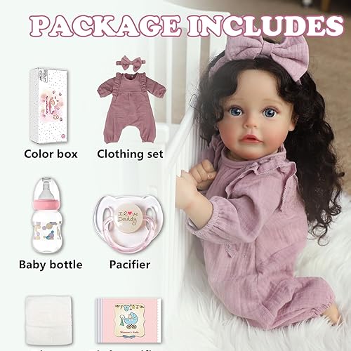 Miniatura 6 de SCOM Muñecas de bebé recién nacidas realistas, de 18 pulgadas, muñeca de bebé recién nacida, linda muñeca de silicona de la vida real con cuerpo de